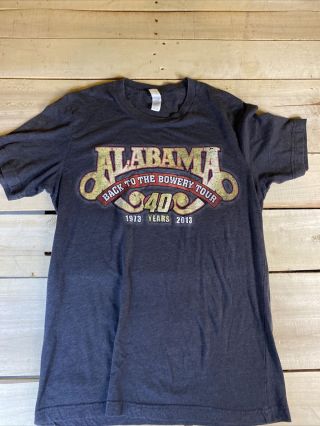 Alabama Back To The Bowery Tour Band T - Shirt 2013 40 Years Medium