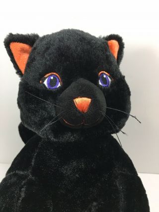 Build A Bear Workshop Halloween Black Plush Cat With Orange Sparkle Paws