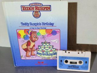 Worlds Of Wonder Teddy Ruxpin Birthday Cassette Tape And Book 1985 Euc