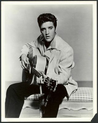 (2) Rare Elvis Presley 8 " X 10 " Vintage Photo (playing Guitar) 1960 