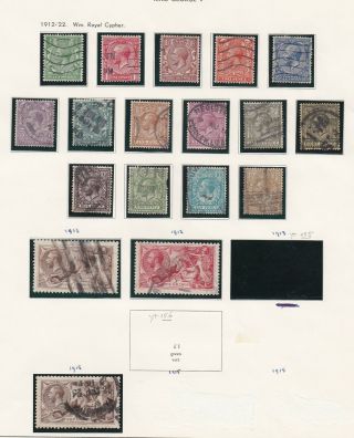 Lot:38169 Gb George V 1912 - 22 Definitive Issues 1913 Seahorse Issue To 5s