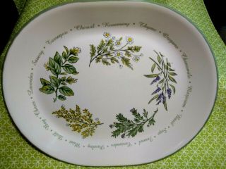 Corelle By Corning Thymeless Herbs Oval Serving Platter Made In Usa