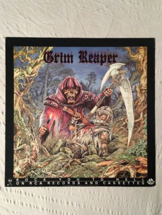 Grim Reaper 1987 Promo Poster Rock You To Hell Heavy Metal Rock Music