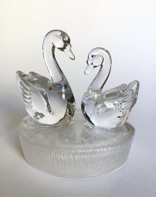 Vintage Royal Crystal Rock Italy,  Swimming Swans
