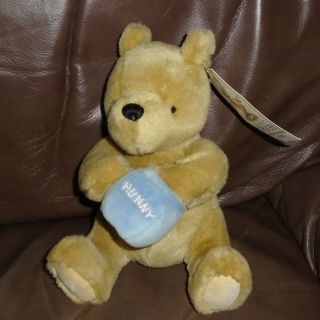 Classic Winnie The Pooh Hunny Pot Soft Toy Plush Gund Disney With Tags Labels