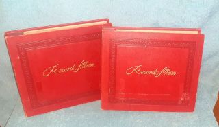 2 Vintage Decca 45 Rpm Record Holders Album Case Binders Each Holds 24 Records