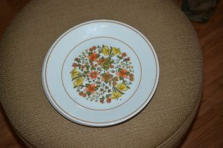 6 Vintage Corelle " Indian Summer " Orange Flower 8 1/2 " Luncheon Salad Plates