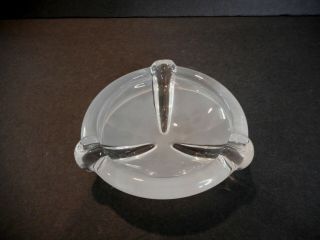 Lovely Vintage French - Style Art Deco Ashtray / Trinket Dish Frosted And Clear