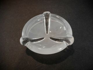 Lovely Vintage French - Style Art Deco Ashtray / Trinket Dish Frosted and Clear 2