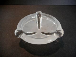 Lovely Vintage French - Style Art Deco Ashtray / Trinket Dish Frosted and Clear 3