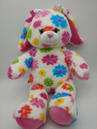 Build A Bear Bab Spring Flowers Bunny Rabbit Multicolor 17 " Floral Stuffed Plush