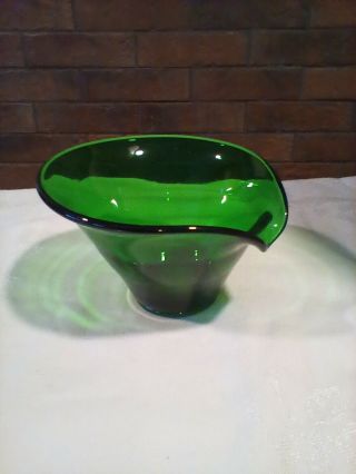 Vintage Emerald Green Glass Bowl/candy Dish.  Mcm/art Deco