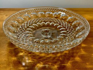 Vintage Mckee Glass Co.  Plymouth Thumbprint Footed Compote Centerpiece Bowl Exc