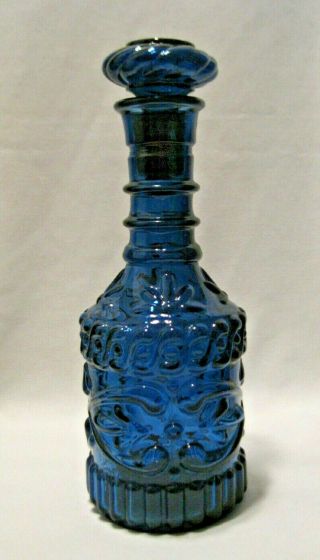 Vintage Jim Beam Kentucky Derby Cobalt Blue 1971 Collector Decanter Genie Bottle