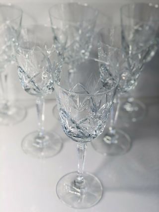 Vintage Crystal Elegant Wine Or Water Glasses Set Of 6