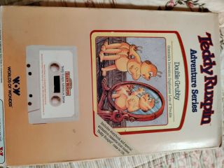 Teddy Ruxpin Adventure Series Double Grubby Cassette Tape & Book Set 1985
