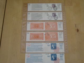 1982/3 £1.  43 Six Folded Booklets Postal History Series Fn4a,  B,  Fn5a,  B And Fn6a,  B