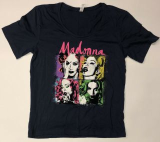 Madonna Rebel Heart Tour Concert Unisex T - Shirt Blue Size Medium Loose Fit Nwot