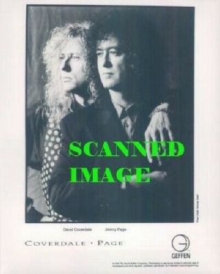 Press Photo: David Coverdale & Jimmy Page 8x10 B&w 1993