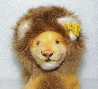 Vintage Steiff Germany Plush 3518/14 Button & Tag 6 " Stuffed Lion Toy Animal