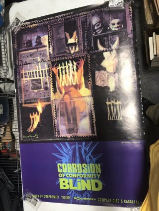 Corrosion Of Conformity Blind Promo Poster 24 " X 35.  5 " - Jw529