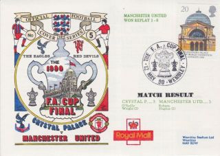 Gb Stamps Souvenir Cover 1990 Fa Cup Final Manchester United V Crystal Palace
