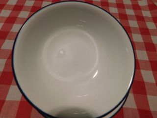 5 Corelle Payden Cereal Soup Bowls 6 - 1/4 " White Navy Dark Blue Trim Rim