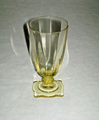 Vintage Heisey Carcassone Elegant Optic Glass 6 Oz.  Tumbler Sahara Yellow
