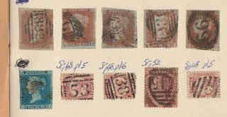 Queen Victoria Penny Reds & Others In Small 8 Page Old Approval Book.  Allshown