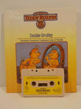 N Vintage Worlds Of Wonder Teddy Ruxpin Double Grubby Book & Cassette