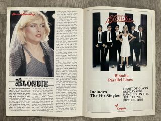 Blondie - Debbie Harry - Parallel Lines Feature And Advert In Football Programme