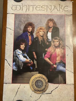 Vintage 1987 Whitesnake Poster Deep Purple,  Ozzy Osbourne,  Rainbow,  Dio,  Def Leppard