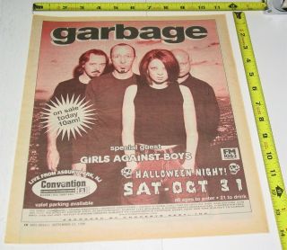 Garbage Shirley Manson Live Concert Ad Advert 1998 Tour Convention Asbury Nj