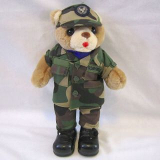Vintage 1989 Bear Forces Of America 11 " Tan Us Air Force Female Teddy Bear Plush