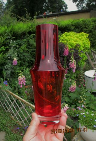 Vintage Scandinavian Glass Vase Designed By Tamara Aladin For Riihimaki 1970 