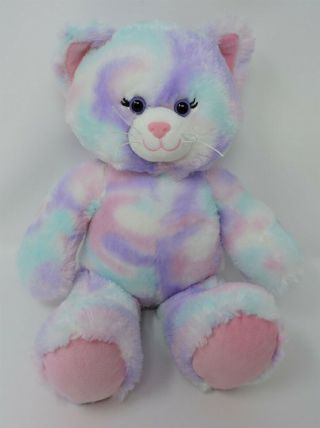Build A Bear Pastel Swirl Kitty Cat Meow Sound 16 " Soft Toy Stuffed Animal Babw