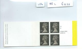 Wbc.  - Gb - Stamp Booklets - 156 - Hb2 - 4 X 1st - Black - 1 Booklet