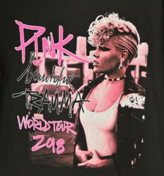 Pink Trauma World Tour 2018 Concert T - Shirt Black Adult Size M
