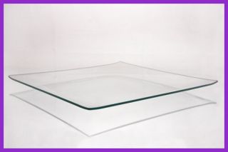 11 " Square Shallow " Bent " Clear Glass Plate 1/8