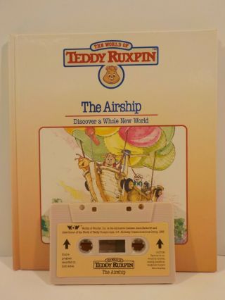 N Vintage Worlds Of Wonder Teddy Ruxpin The Airship Book & Cassette