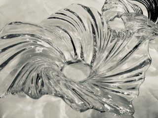 Mikasa Belle Epoque Clear Crystal Glass Wave Swirl Bowl Centerpiece Dish 12”