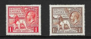 Gb George V 432 - 433 1925 Wembleys M/mint Vf Cv £55
