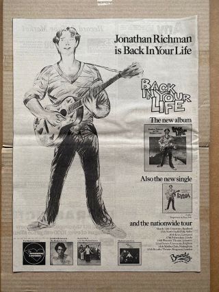 Jonathan Richman Back In Your Life Poster Sized Music Press Advert From