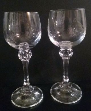 A Small Crystal Stem Goblets 5 3/8 Inches Tall 1 7/8 Inch Top Opening