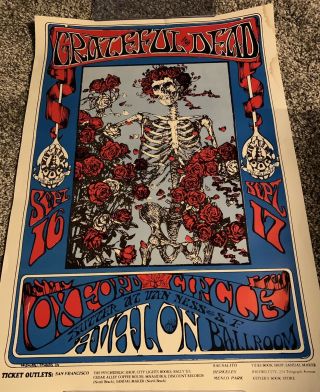 1966 FD - 26 - PP - 10 Grateful Dead Skeleton & Roses Poster Mouse Kelley 90’s Reprint 2