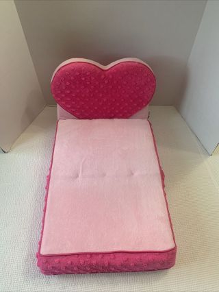 Build A Bear Pink Heart Fold - Up Bed Couch Futon Plush 20” X 12”