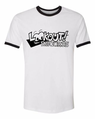 Lookout Records Ringer Tee Shirt T Punk Green Day Queers Screeching Weasel
