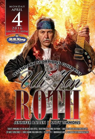 Uli Jon Roth 2016 York City Concert Tour Poster - Neoclassical Metal,  Scorpions