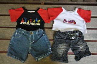 Build A Bear Babw Outfit Clothes - Jean Pants & Tops: Star Wars & Braves