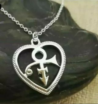 Prince Rogers Nelson Inspired Heart Love Symbol Necklace